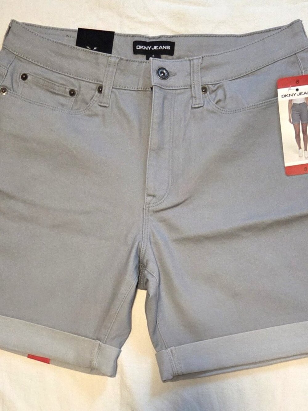 DKNY Gray Denim Burmuda Shorts - Brand New - Women's Size 8 - NWT